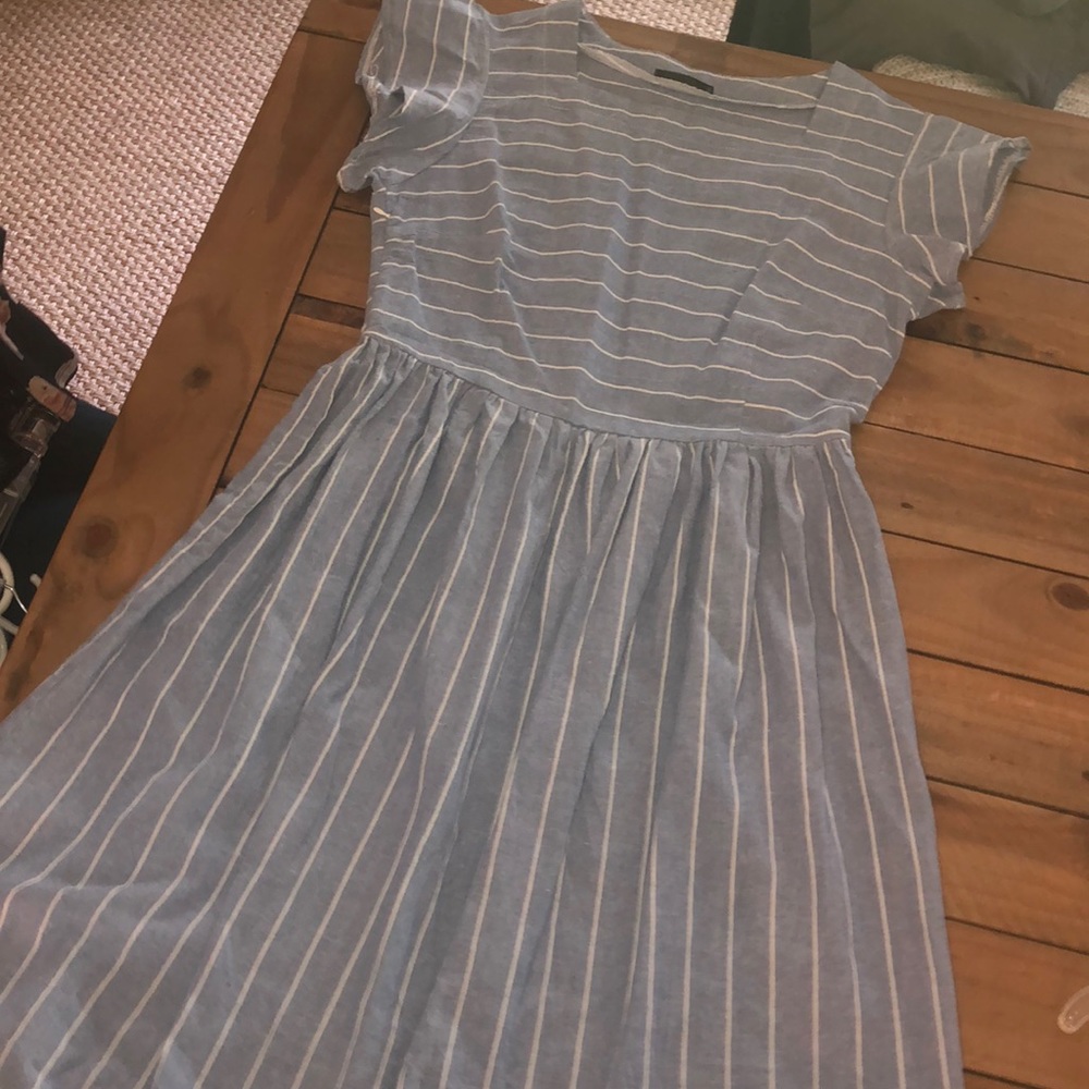 NWOT Shein Blue and White Striped Linen Dress